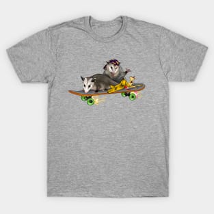 Rebellious Opossums On A Skateboard With Trash T-Shirt